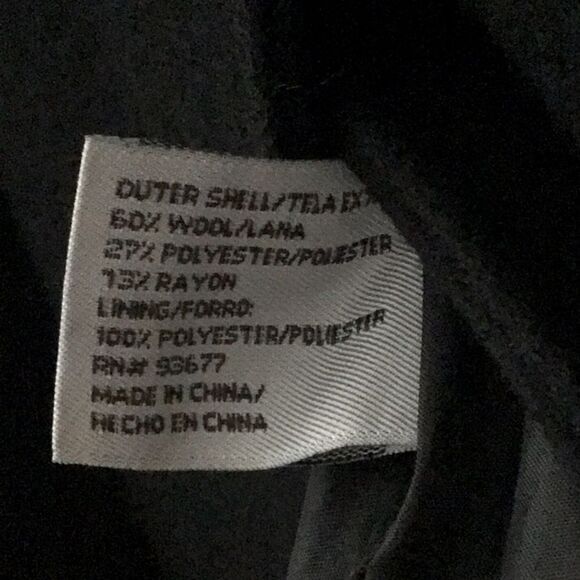 Worthington Black Wool Blend Button Up Trench Coat - Picture 16 of 16